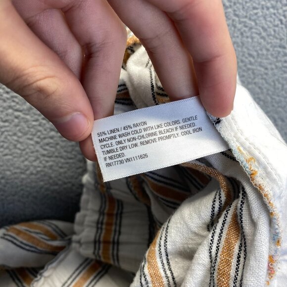 Ava & VIV Linen Blend Striped Pull On Pants Womens Size 1X Wide Leg,Pockets - Picture 8 of 11
